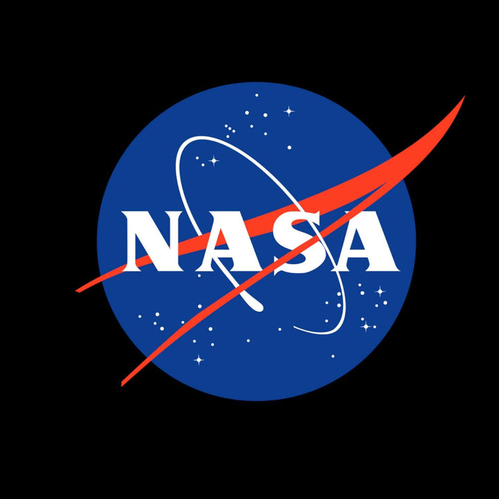 Official Logo NASA I Mini Pocket Logo NASA T Shirts for Men Blue on Black Small