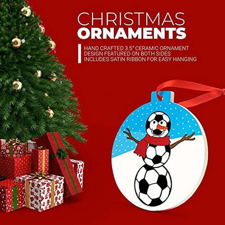 Soccer Ceramic Ornament | Snowman Christmas Ornament