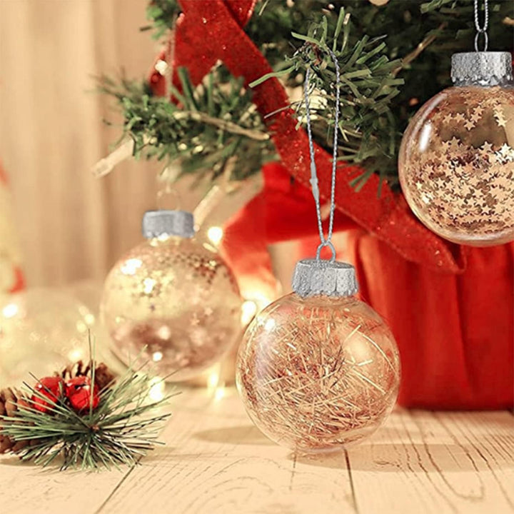 200Pcs Silver Christmas Ornament String with Snap Precut Polyester Ropes Christmas Ornament String Hangers for Christmas Tree Decorations Ornaments